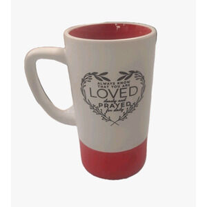 Valentine's Mug YOU ARE LOVED AND PRAYED FOR 16 oz white/ Red gift Liquid Logic